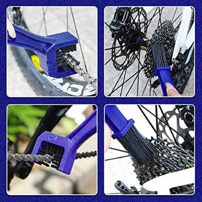4 PCS Bike Chain Washer Cleaner Set Motorcycle Bicycle Chain Cleaning Brushes Bike Crankset Brush Finish Line Grunge Brush Chain Gear Cleaning Tool