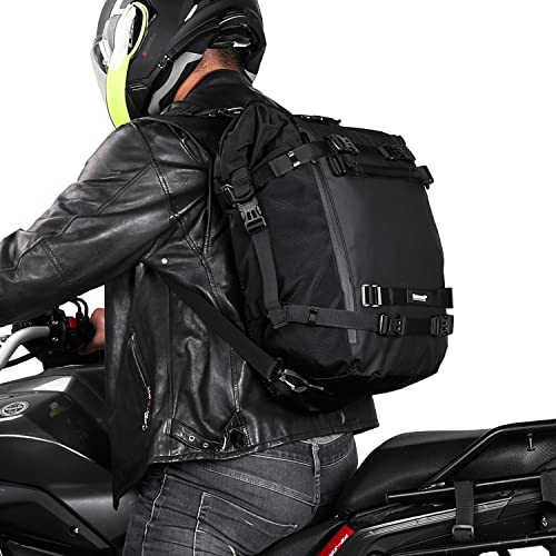 Waterproof Motorcycle Tail Bag 30L Motorbike Rear Rack Storage Bag Saddle Pannier for Touring Adventure Commuting Black - size: 30L