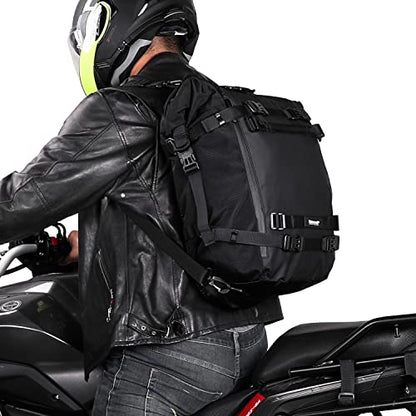 Waterproof Motorcycle Tail Bag 30L Motorbike Rear Rack Storage Bag Saddle Pannier for Touring Adventure Commuting Black - size: 30L