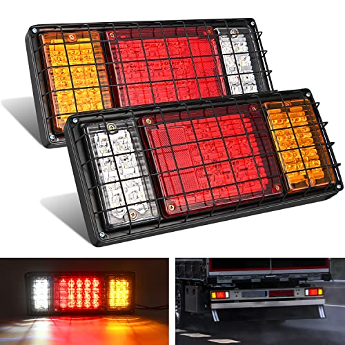Nilight 2PCS Trailer Tail Light Kit 40 LED Running Brake Turn Signals Reverse lights Waterproof for 10-30V Truck RV UTV Camper Van Boat - color: 2Pcs 40LED Trailer Tail Light