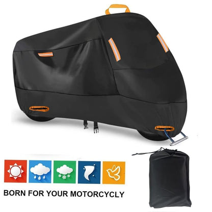 Motorcycle Cover for Yamaha Tracer 9 GT 2021-2023, All-Season Protection, Tear-Resistant & Scratch-Resistant, Reflective Trim, Lock-Holes for Added Security, Portable Storage Bag