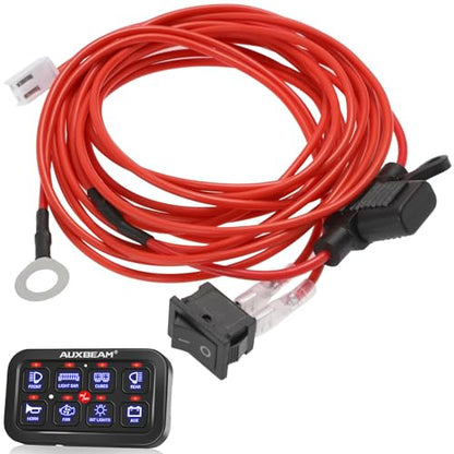Auxbeam Universal Acc Power Wiring Harness 6.6FT 20AWG 2PIN Acc Electrical Wire with On/Off Switch & 5A Fuse, Acc Power Wire for Auxbeam Switch Panel 6/8/12 Gang Switch Panel Cable - style: 6.6FT ACC Cable