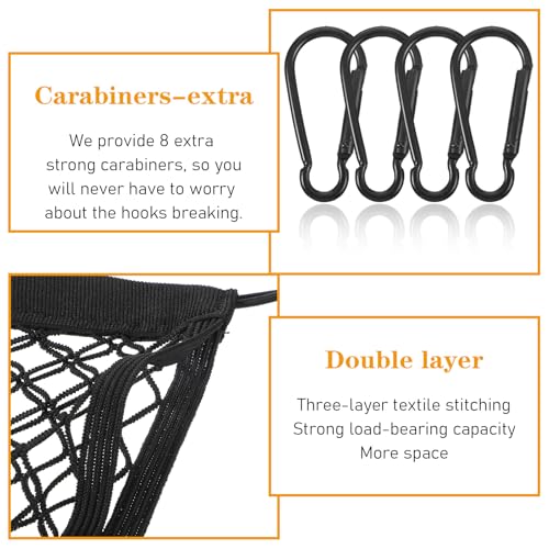 Helmet Holder for Backpack - Secure Bike/Ski/Snowboard Helmet Carrier with 4-Side Elastic Straps & 8 Carabiners, Protective Shell Cover for Cycling, Motorcycle, Hiking Accessories