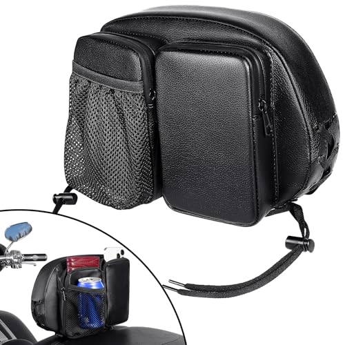 PBYMT Driver Rider Backrest Bag, Rider Backrest Organizer Bag, Driver Backrest Storage Bag Fit for Harley Touring CVO Road Glide Limited Street Glide Dyna Sportster Softail Tri Glide
