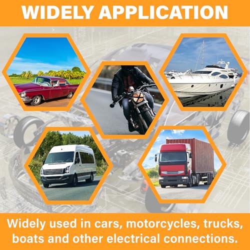 Deutsch DTM Grey 3 Pin Connectors 6 Sets, Waterproof Electrical Wire Connector with Stamped Contacts and Seal Plug for Truck, Off-Road Vehicles, Construction, Agriculture, Marine, Motorcycle Wiring - size: 3Pin-6 Set