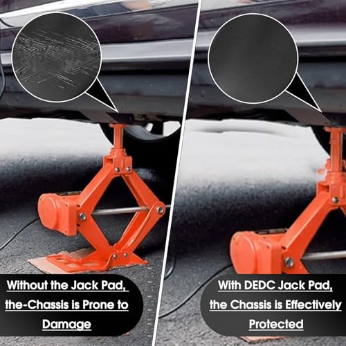 DEDC Universal Aluminum Grooved Magnetic Jack Pad Black 1 Pc, Jacking Puck Pinch Weld Frame Rail Adapter, Jack Accessories for Mechanics - size: Black 1 Pc