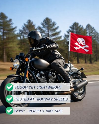 AGAS Henry Every Pirate Motorcycle Flag 6x9 inch - Double-Sided Printed 2-Ply Durable Knitted Polyester - 0.75 inch Sleeve- Fits on 3/8" Mount Pole - color: Henry Every