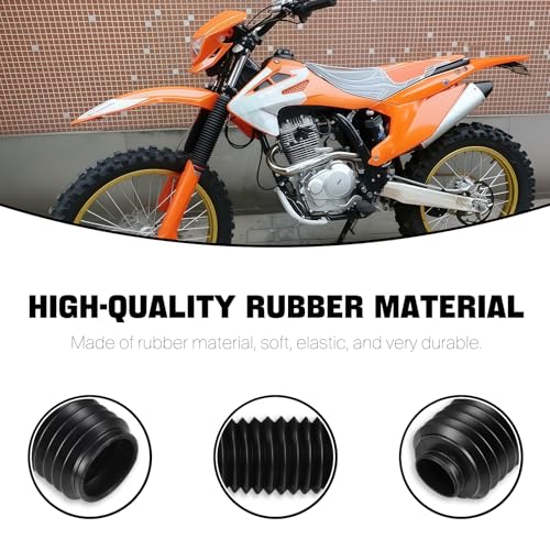 Universal Motorcycle Dust Rubber Shock Boots Front Fork Gaiters Cover Protectors Fit for Most of Dirt Bike, ATV，255 * 50 * 35mm