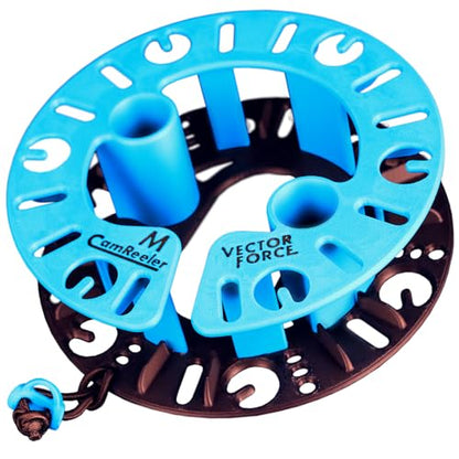 CamReeler Medium Load Strap Manager - Roll Up a Pair of Cam Buckle or Ratchet Straps with Boots or Bumpers - for 9 to 12 Foot Straps - 1 Pack - color: Medium Blue
