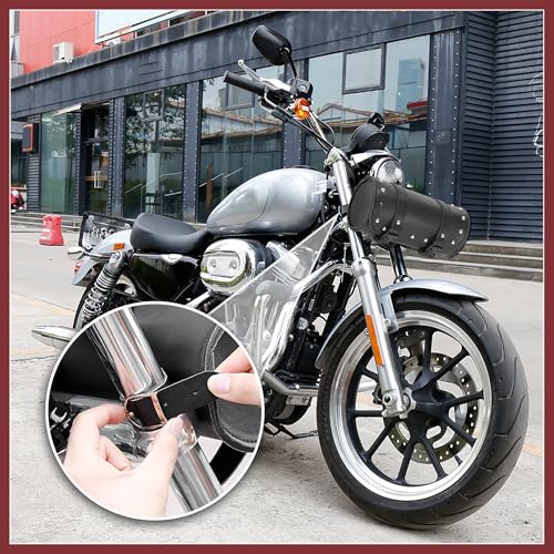 Universal Motorcycle Fork Handlebar Tool Bag Cycling Storage Pouch Bag Waterproof Faux Leather Black Replace Parts