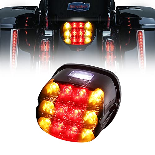 Black Yellow turn signal LED Tail Light Upgrade HD Tail Lights Assemblies for Harley Dyna Road King Electra Glide Street Bob Touring, harley davidson parts led lights for motorcycles - color: Yellow turn signal