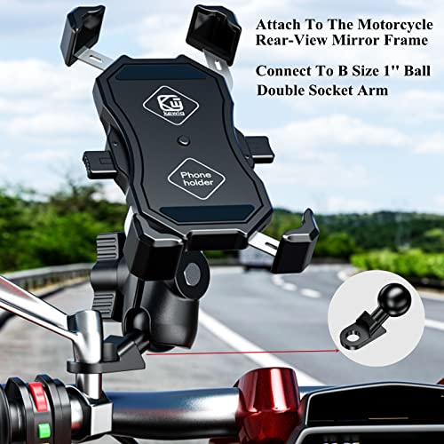 BRCOVAN Aluminum Alloy Mount Base with 1'' TPU Ball & 10mm Mounting Hole | Angled Bolt Head Adapter Ball Base Compatible with RAM Mounts B Size Double Socket Arm - style: R12-Set of 1