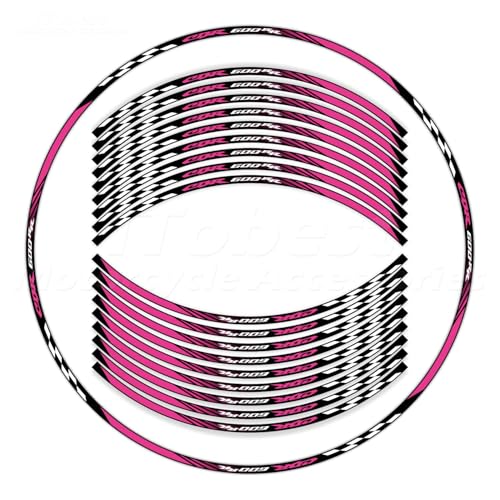 CBR 17 inch Wheel Rim Stickers Decals Tape Compatible with CBR600RR 2003-2025 F5 Motorcycle Reflective Rim Tapes Sticker Stripe (Watermelon Red) - color: Watermelon Red