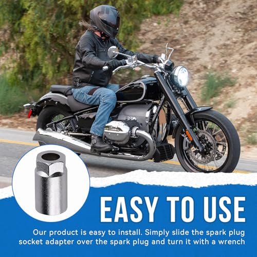 5/8" Spark Plug Socket Compatible with Headers, Snowmobiles, motoRcycles, Fits For Tight Clearance Areas (1-1/2" Long, 3/4" Hex on the Outside)
