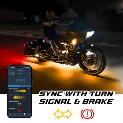 XKmax LED Motorcycle Underglow Light Kit w/RGBW Color Chasing | App-Controlled (Mini Engine Kit) - size: Mini Engine Kit