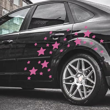 30pcs Star Vinyl Decal for Cars, High Intensity Reflective DIY Stickers for Window Bumper Mirror Laptop Decals Waterproof Night Safety Sign Car Stickers (Purple) - color: Purple