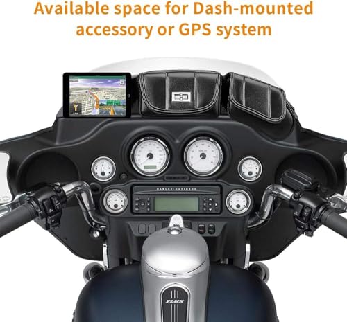 KEMIMOTO Windshield Bags Batwing Fairing 3 Pouches Pocket Compatible with 1996 1997 1998-2013 Touring Street Glide Road Glide FLHX FLH - style: Before 2014