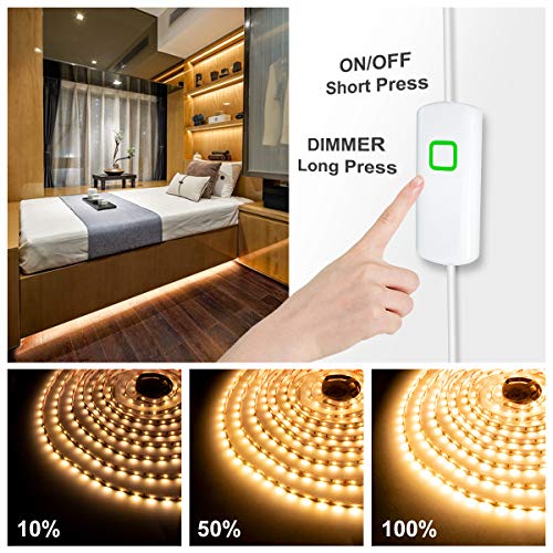 MYPLUS Under Cabinet Lighting Kit, 65.6Ft Dimmable Led Strip Lights with 1200 LEDs,24V, Low Power Safety Adapter, Flexible Tape Light for Kitchen Cabinet,Bedroom,Counter,Shelf (Warm White-3000k) - color: Warm White/3000K, size: 65.6FT/20M