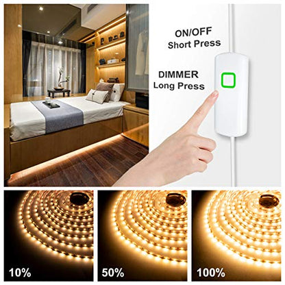 MYPLUS Under Cabinet Lighting Kit, 50Ft Dimmable Led Strip Lights with 900 LEDs, 24V, Low Power Safety Adapter, Flexible Tape Light for Kitchen Cabinet,Bedroom,Counter,Shelf (Warm White-3000k) - color: Warm White/3000K, size: 50FT/15M