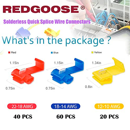 120PCS Solderless Quick Splice Wire Connectors, 22-10 AWG Electrical Wire Connector,Terminals Assortment Kit - style: Kit-120(In box)