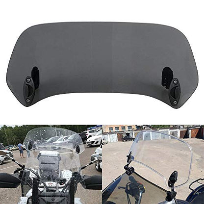 Smoke Adjustable Screen Windshield Extension Universal Clip-on Windscreen for Harley And All Motorcycle With Windshield Models - size: Smoke
