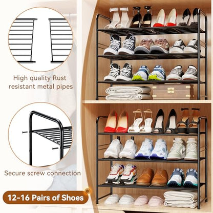 Simple Shoe Rack, 3 Tier Heavy Duty Metal Shoe Shelf 27 Inch Wide, Black - color: Black, size: 3 Tier(27 Inch)