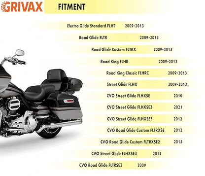 Vivid Black 5.5" Razor Tour Luggage Trunk w/Mount Rack Backrest Bracket Fit for Harley Touring Models Road King Road Glide Street Glide Electra Glide Ultra-Classic 2009-2013 (Black) - color: Black