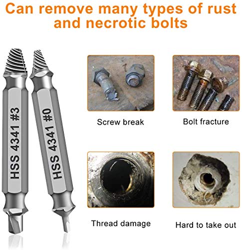 Gifts for Men,Damaged Screw Extractor Set,Christmas Stocking Stuffers for Adults Men Him,Mens Gifts for Dad,Husband,Stripped Screws Bolt Drill Bit Tools for Easy Removal of Rusty Broken Screw