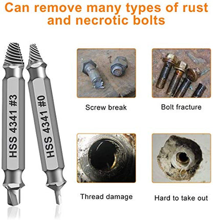 Gifts for Men,Damaged Screw Extractor Set,Christmas Stocking Stuffers for Adults Men Him,Mens Gifts for Dad,Husband,Stripped Screws Bolt Drill Bit Tools for Easy Removal of Rusty Broken Screw