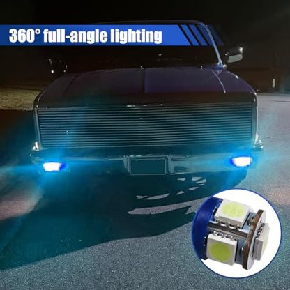 Craedli 2PCS 194 LED Light Bulbs, 12V T10 2825 168 Car License Plate Lights with 5SMD 5050 Chips, 6000K Ice Blue Bright Wedge Base Lamp Replacement for Car Interior Dome Map(Blue) - color: Blue