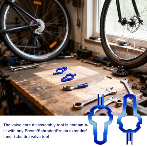 NEWHOOK 2 Pack 4-in-1 Presta Valve Core Removal Tool Multi Functional Bike Tire Valve Repair Tool for Schrader,Presta, Tubeless Bicycle Valve Stem Remover