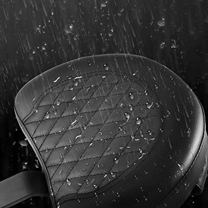 Adjustable Plug-in Driver Rider Backrest Pad Motorcycle Front Custom Mounting Kit Compatible with Harley Touring Models Road King Street Glide Electra Glide Road Glide 1997-2026 - color: Black Bar-Grid