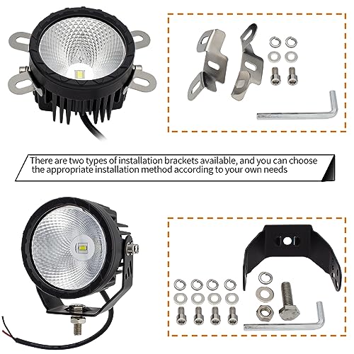 STDYSUN Round LED Offroad Driving Fog Lights Pod Lights 2Pcs 3.5Inch Flood Beam Motorcycle Fog Lights Work Auxiliary Lights Ditch Bumper Lights fit for Car Truck ATV UTV Motorcycle Golf Pick-up,black - size: Round White Flood