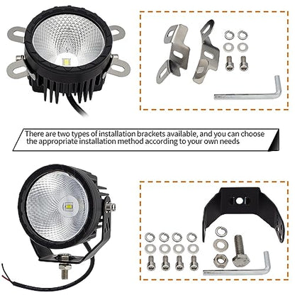 STDYSUN Round LED Offroad Driving Fog Lights Pod Lights 2Pcs 3.5Inch Flood Beam Motorcycle Fog Lights Work Auxiliary Lights Ditch Bumper Lights fit for Car Truck ATV UTV Motorcycle Golf Pick-up,black - size: Round White Flood