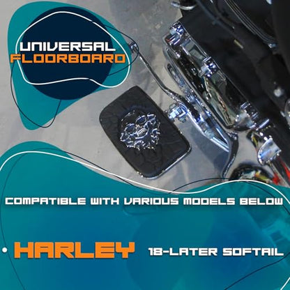 Rear Passenger Footpeg Passenger Peg Floorboard Footboard for Harley (18-later Softail, Skull-Chrome) - size: Skull-Chrome