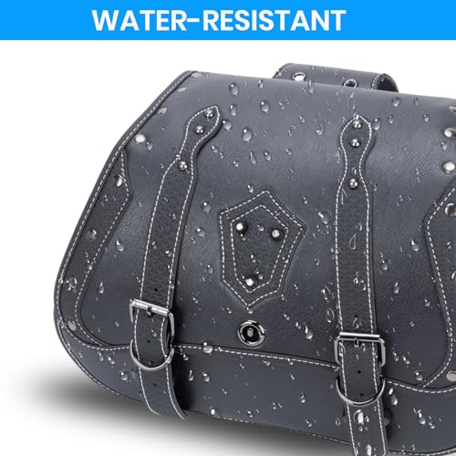 30L Motorcycle Saddlebags Water-Resistant Storage for Harley Sportster Softail Dyna Honda Shadow, Quick-Attach and Remove Design with Bottle Bags, Large Capacity Luggage Bags (Black)