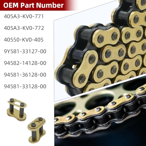 428H Drive Chain 128 Link with 6pcs Connecting Master Link Compatible with Motorcycle ATV Dirt Bike Seamless Small Tub with Chain Breaker - size: 128 Link
