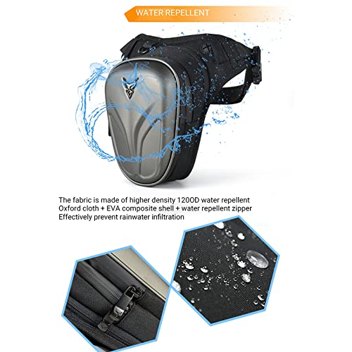 Motorcycle Leg Bag Waterproof Riding Waist Bag Messenger Bag Outdoor Casual Equipment PU+EVA Composite Shell Bag - color: Gray