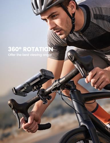 Lamicall Bike Motorcycle Phone Mount - [1s Quick Lock] Bike Cell Phone Holder Clip, Bicycle Scooter Handlebar Clamp, for iPhone Air, 17 16 15 Pro Max, Galaxy S25 S24 Ultra, 6-7.2" Phones - color: Gray
