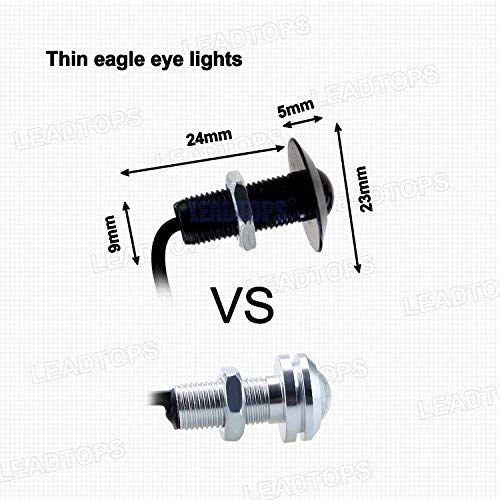 Eagle Eye LED Lights, 10-pack DIY 12V Ultra thin 23mm Eagle Eye Bulb Fog Tail DRL Daytime Running Lights Red Kit for Car Motorcycle (Red, Black) - color: Red light -B