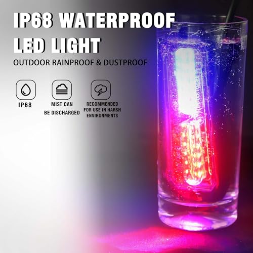 WINECO 8PCS LED Strobe Lights 12V Sync Feature Red Blue 12LED Emergency Hazard Warning Lights with Strobe Controller for Trucks Vehicles ATV RV Cars Van - color: RED BLUE
