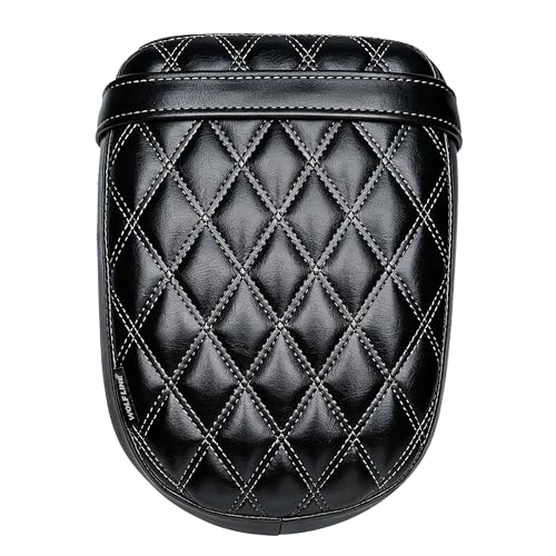 Motorcycle Passenger Comfort Seat Fit for CMX1100 Rebel 1100/DCT/SE 2021-2026, Leather Rear Saddle Back Cushion Pillion Pad, Black w/Gray Stitching - color: Rear - Black-B