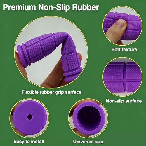 2 Pairs Bike Handlebar Grips for Bikes - color: Black and Purple