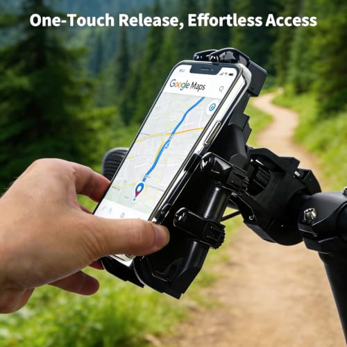 ZNH Bike Phone Holder, Bicycle Phone Mount - Bike Accessories | Phone Holder for Ebike,Scooter,Motorcycle, Secure Holder for 4.8-7.2 Inch All Cell Phones (Black)