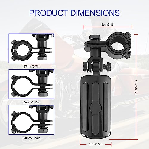 Motorcycle Highway Pegs, Crash Bar Foot Pegs for Harley Touring Electra Street Glide Road King Sportster, Kawasaki, 1"(25mm), 1 1/4"(32mm), 1 1/3"(34mm) Engine Guard Footrest, 1 Pair - color: Slotted Style - All Black