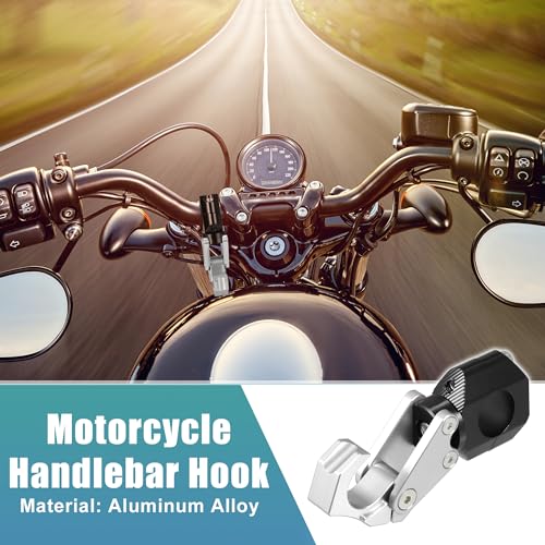 uxcell Motorcycle Handlebar Hook Aluminum Alloy Helmet Gloves Hanger Luggage Hanger for Honda ADV150 2023 W/Hexagonal Screws and Wrench Silver Tone