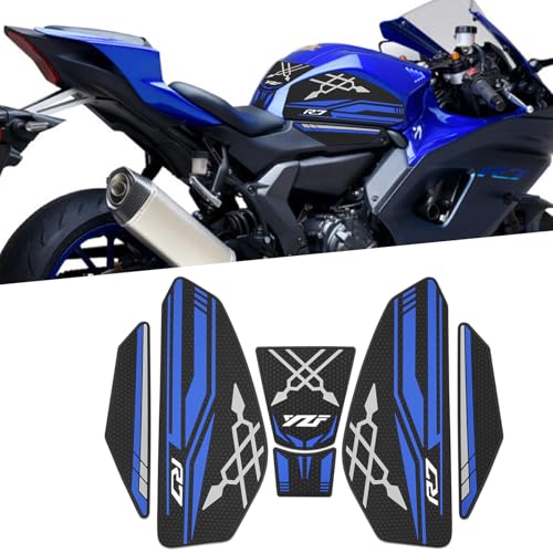 for YZF R7 YZFR7 r7 2025 2024 2023-2021 New Motorcycle Accessories Fuel Tank Protector Sticker Fuel Tank Protector mat Knee Anti-Slip mat Anti-Slip Sticker Fuel Tank pad (Blue) - color: Blue