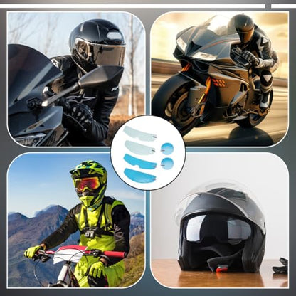 NBEADS 4 Sets 4 Styles Motorcycle Helmet Rainproof Film, AntiFog Helmet Visor Film Kits with 1set Rearview Mirror Film for Universal Fit All Weather Riding Accessories