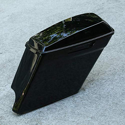 5 Inch Vivid Black Extended Stretched Saddlebags Fit for Touring Models FLT FLHT FLHTCU FLHRC Road King Road Glide Street Glide Electra Glide Ultra-Classic 2014-later