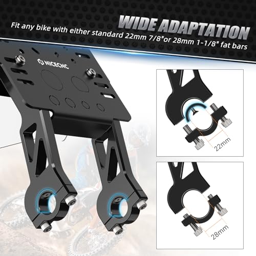 NICECNC Motorcycle GPS Mount Bracket Kit Mini Fairing + Motorcycle Handlebar Mounts Clamp Riser Aluminum See Fitment